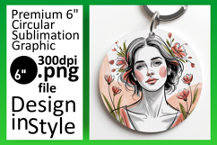 Cute Circle Design Sublimation PNG , Beauty Woman Product Image 1