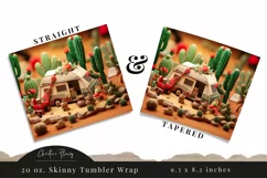3D Western Christmas Camping Tumbler Wrap PNG Product Image 3