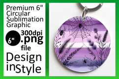 Sleek Keychain Circle Design Template , Halloween Product Image 1