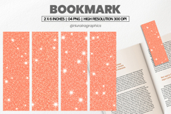 Coral Glitter Bookmark PNG, Bookmark Sublimation Product Image 1