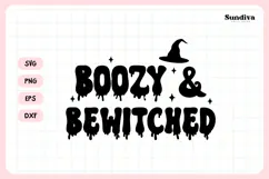 Spooky Bachelorette Party Saying SVG | Boozy Bewitched Product Image 3