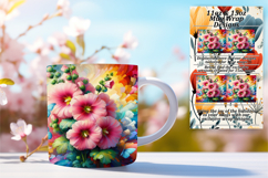 Bright 15oz Mug Wrap Png Design , Flowers Product Image 1