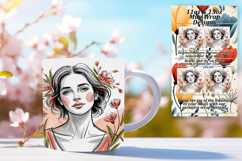 Graceful 11oz Mug Wrap Png Design , Beauty Woman Product Image 1