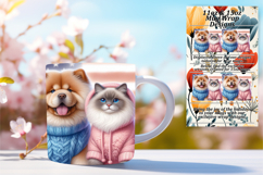 Vibrant 11oz Mug Wrap Png Artwork , Dog and cat Product Image 1