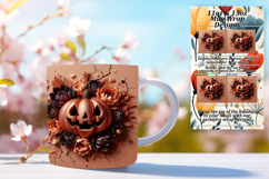 Trendy 11oz Mug Wrap Png Design , 3D Pumpkin Product Image 1