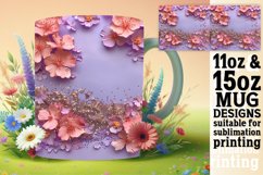 Leopard Blossom Glitter Mug Sublimation Wrap Product Image 1