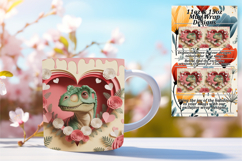 VIBRANT 15oz PNG Mug Wrap Design , Cute Dino Product Image 1