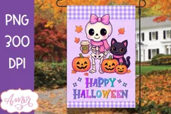 Happy Halloween Garden Flag Sublimation PNG Product Image 1