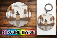 Halloween Boho Animal Round Design Autumn Keychain Product Image 1