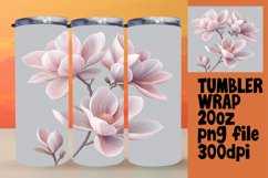 Watercolor Floral Tumbler Wrap Sublimation Design for 20oz Product Image 1