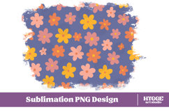 Retro Flowers Background Png Floral Paper Sublimation Splash Product Image 1