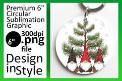 Elegant Round Design Keychain Template , Gnomes Product Image 1