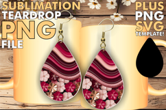 Unique TEARDROP Earrings Magic PNG, Pattern Product Image 1