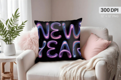 Happy New Year PNG Pillow, Festive New Year's Eve 2026 PNG Product Image 1