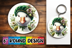 Radiant Circle Sublimation Keychain, Goose Product Image 1