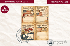 Vintage Patriotic fussy cut ephemera journal card sheet Product Image 1