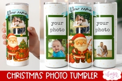 Christmas Photo tumbler wrap sublimation, Santa tumbler png Product Image 2