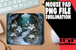 Mouse Pad 3D Flower in Hole Sublimation Design PNG Product Image 1