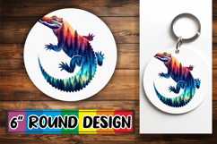 Blissful Keychain Round Style, Animals Art Product Image 1