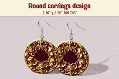 Vintage pattern earrings |Luxury Round Earring sublimation Product Image 1