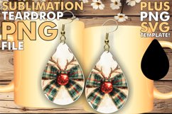 Cozy Teardrop Earrings GIFT PNG, Christmas Bow Product Image 1