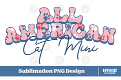 American Cat Mama Papa 4th of July USA Paw DTF PNG Bundle Product Image 3