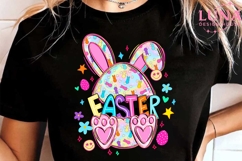 Happy Easter PNG, Glitter Easter Bunny Coquette PNG, Preppy Product Image 6
