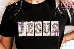 Jesus PNG Christian Shirt Design Bow and Cross Faith Graphic Product Image 6