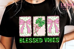 Blessed Vibes St Patrick PNG, Preppy St Patricks Product Image 5