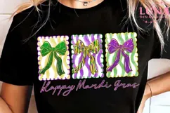 Happy Mardi Gras Png, Crawfish And Coquette Bow Carnival Png Product Image 1