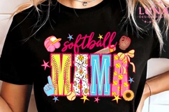 Preppy Softball Season Bow Glitter Png, Softball Game Day Pn Product Image 5