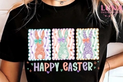 Happy Easter PNG, Glitter Easter Bunny Coquette PNG Product Image 6