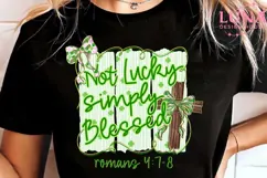 St Patrick's Day Bow PNG, Bible Verses png, Coquette Lucky Product Image 1
