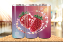 Valentine’s Day 3D Strawberry Tumbler Wrap PNG Big Bundle Product Image 6