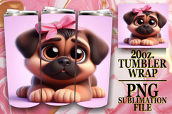 Radiant thoughts 20oz tumbler wrap, 3D Dog Product Image 1