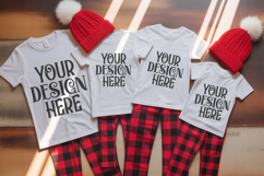 Christmas Family Matching Group T-Shirt Mockups | Holiday Fl Product Image 1