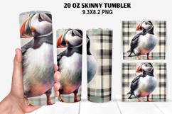 Puffin Skinny Tumbler 20oz Wrap Design, Animal Tumbler Wrap Product Image 1