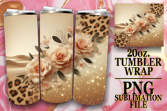 Vibrant Joy 20oz tumbler wrap, Leopard Prints Product Image 1