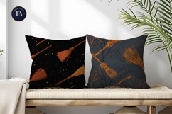 Flying Witch Broomsticks Seamless Digital Paper Product Image 2