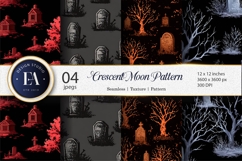 Graveyard Seamless Pattern Spooky Cemetery Digital Paper Product Image 1