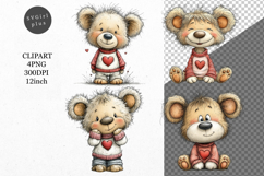 Teddy Bear Clipart, Valentines Day Clipart, Whimsical Clipar Product Image 1