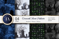 Spooky Cemetery with Tombstones Seamless Digital Paper Product Image 1