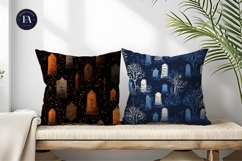 Spooky Cemetery with Tombstones Seamless Digital Paper Product Image 2