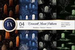 Spooky Cemetery with Tombstones Seamless Digital Paper Product Image 1