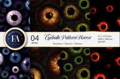 Seamless Spooky Eyeballs Pattern Horror Digital Paper Product Image 1