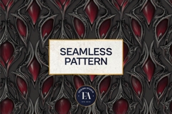 Vampire Fangs Pattern, Dark Gothic Teeth Digital Paper Product Image 3