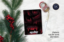 Vampire Fangs Pattern, Dark Gothic Teeth Digital Paper Product Image 4