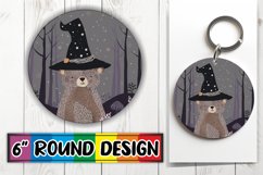 Autumn Boho Animal Round Design Halloween Keychain Product Image 1