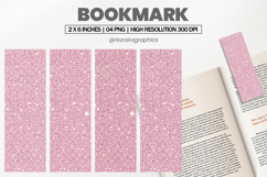 Rose Pink Glitter Bookmark PNG, Bookmark Sublimation Product Image 1