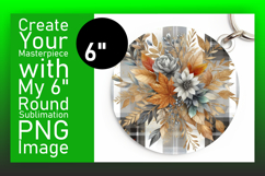 Charming Circle PNG Keychain Artwork , Autumn Flower Product Image 1